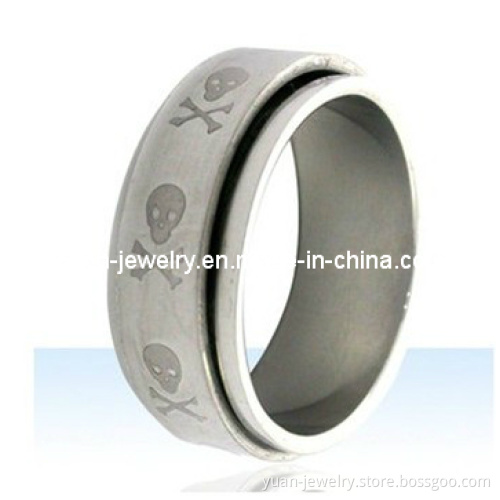 Skull and Crossbones Spinner Band Ring